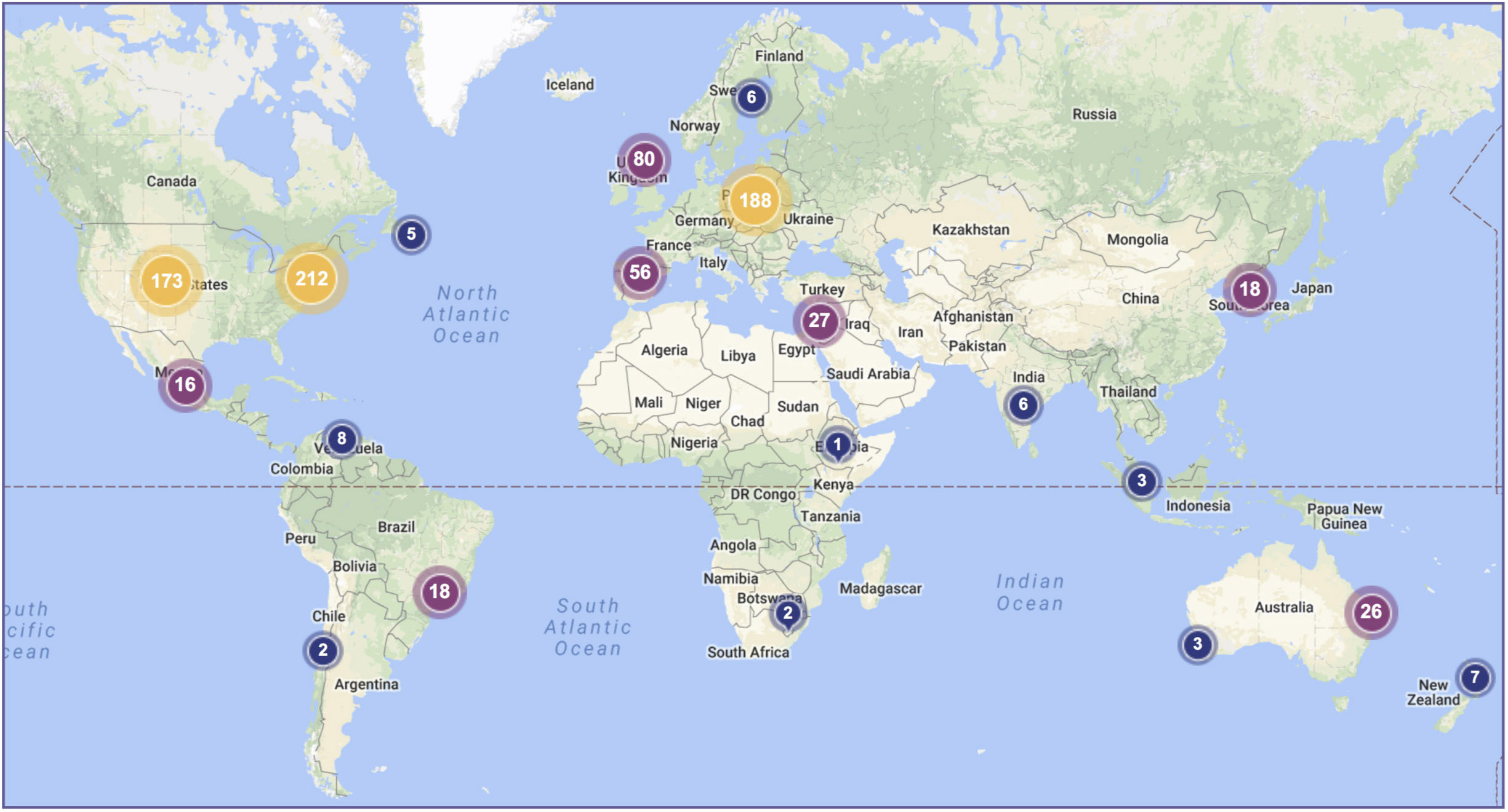 CCNY Science Librarians's Research Goes Global_ Loren Mendelsohn readership activity map/><br />
<p align=